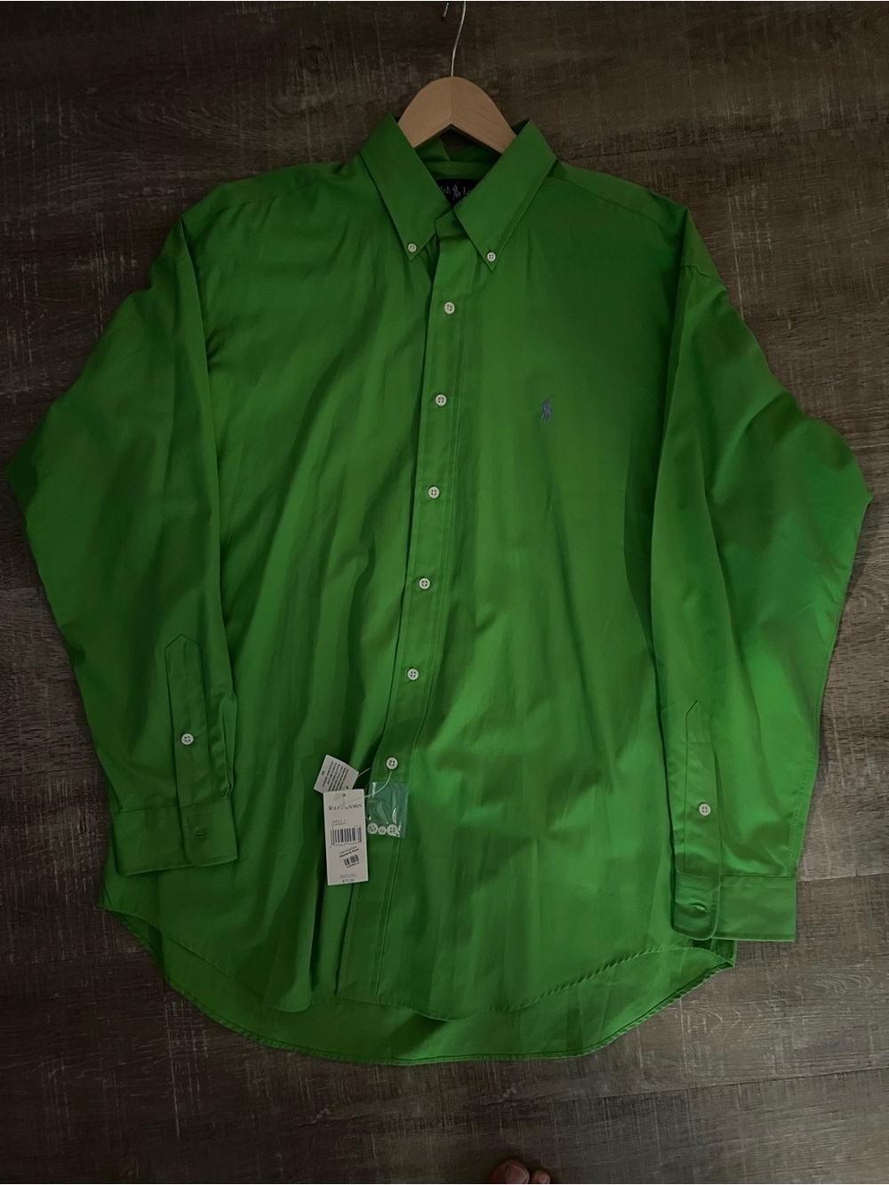 Ralph Lauren Men's Vibrant Green Button-Down Dress Shirt